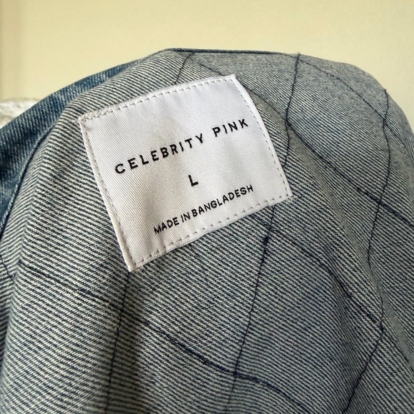 Celebrity Pink - Light Blue Quilted Cotton Denim Jacket - Picture 6 of 13